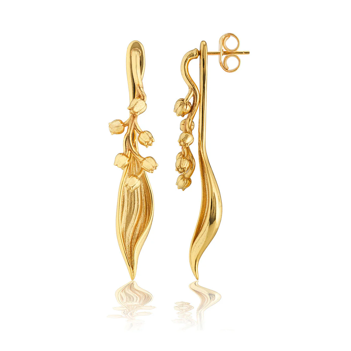Meadow Lily of the Valley Convertible Earrings - Gold - Image 2