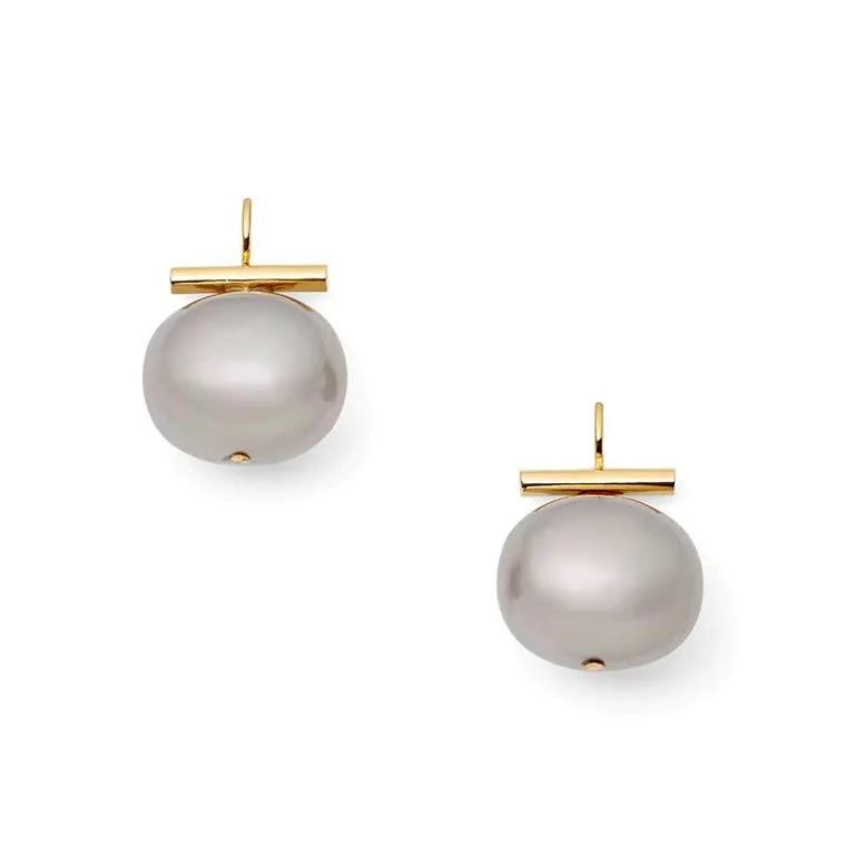 Medium Pebble Pearl Ear Wire - Image 8