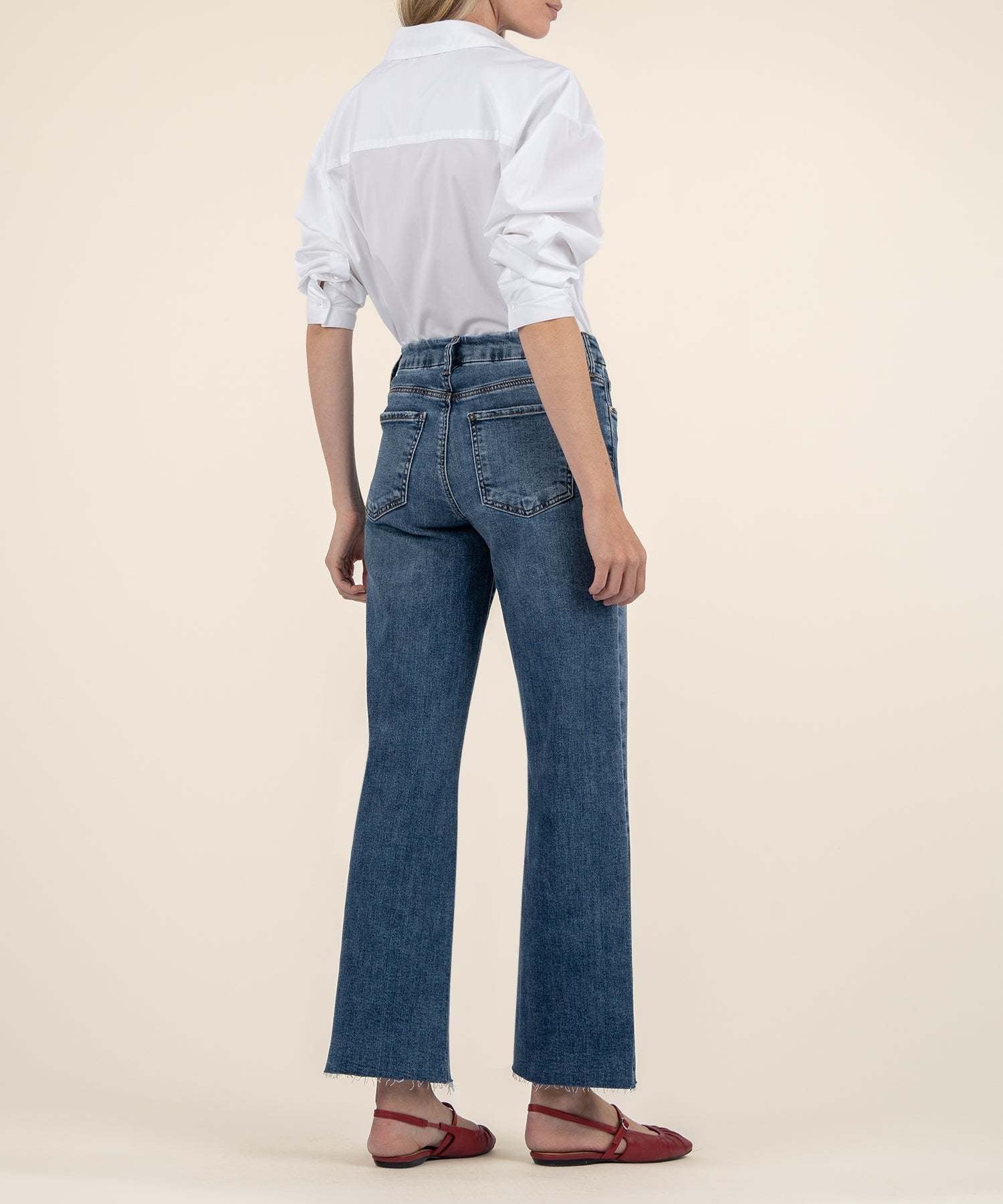 Meg High Rise Fab Ab Wide Leg Raw Hem - Image 3