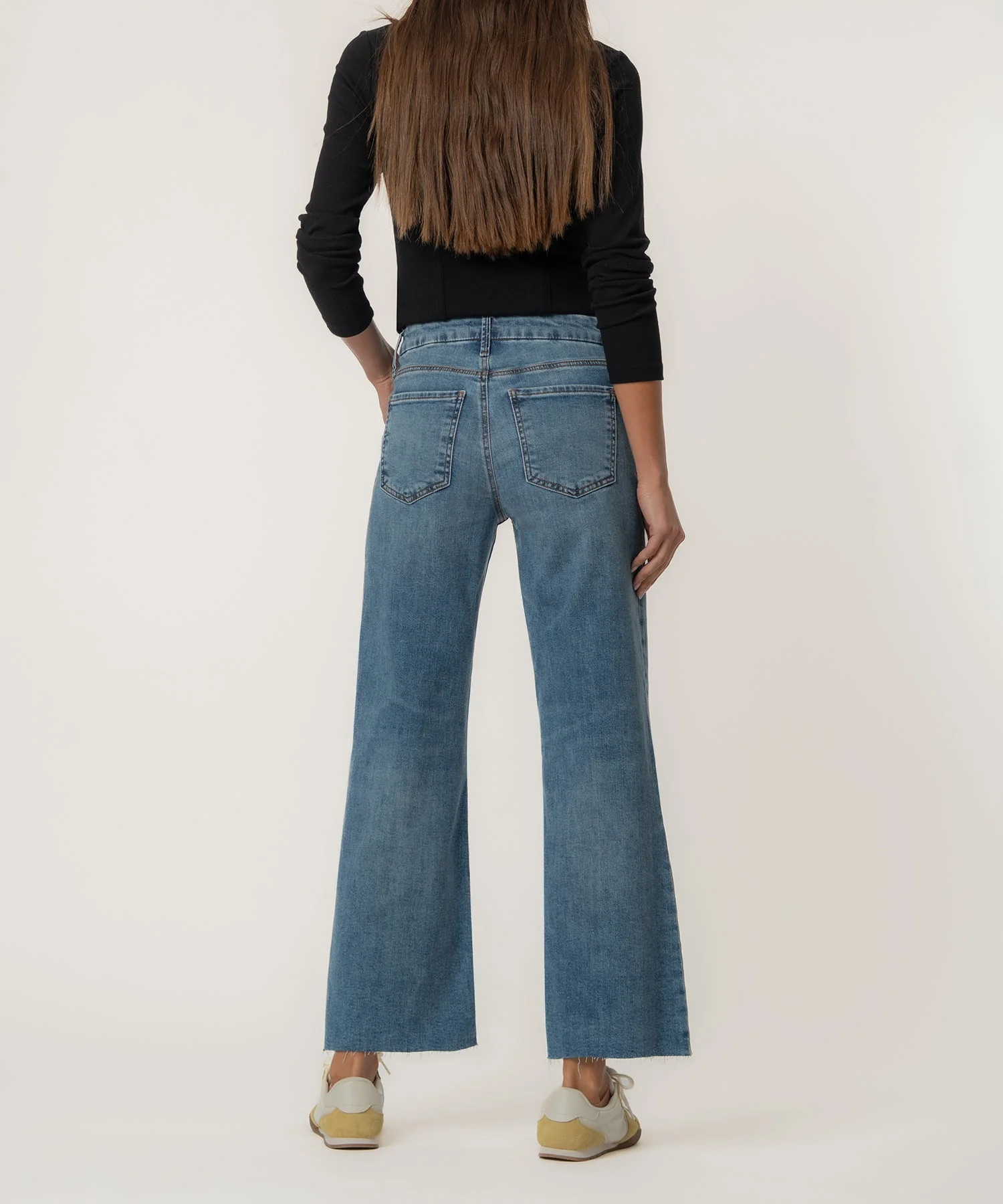 Meg High Rise Fab Ab Wide Leg Raw Hem - Image 3
