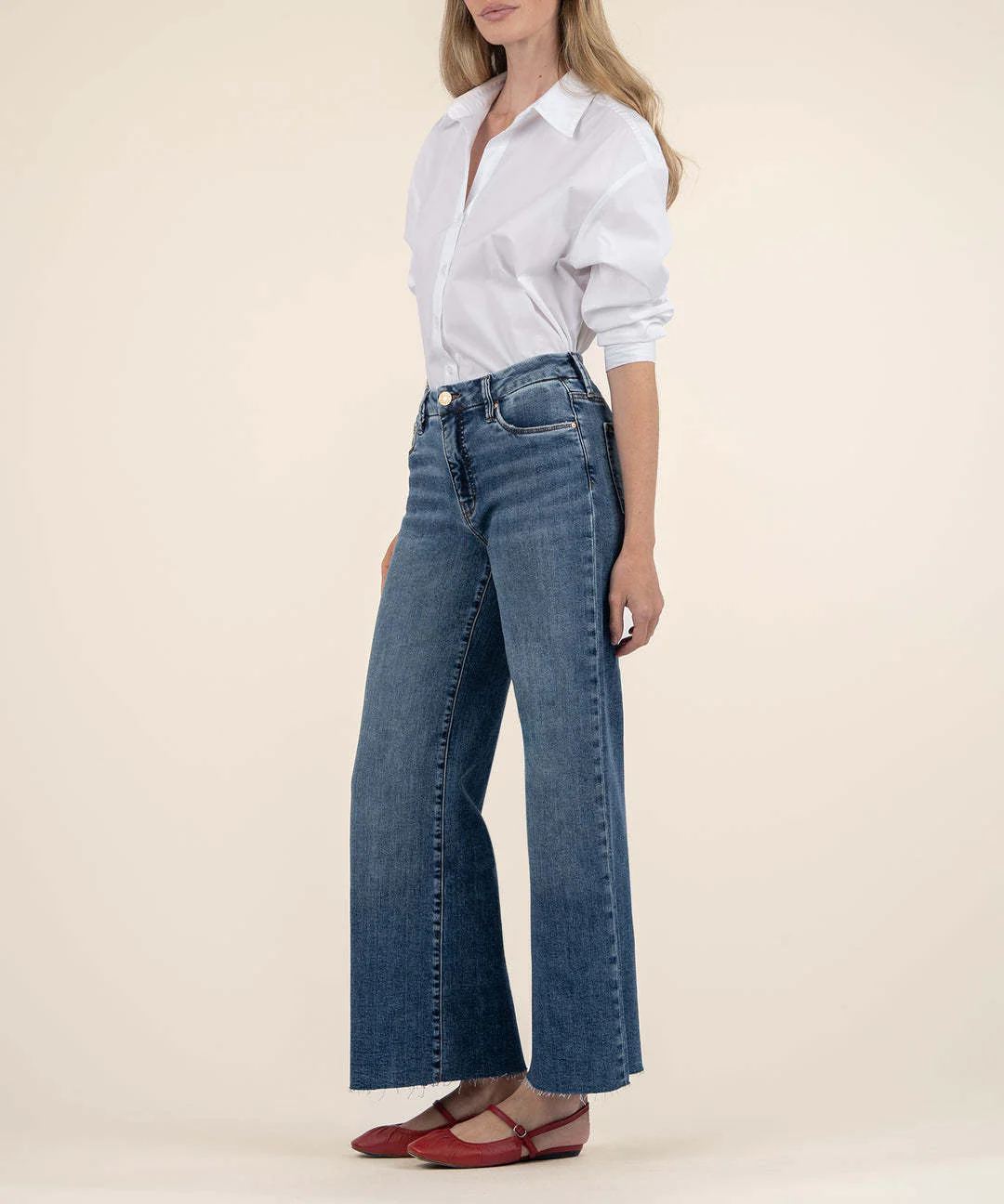 Meg High Rise Fab Ab Wide Leg Raw Hem - Image 8