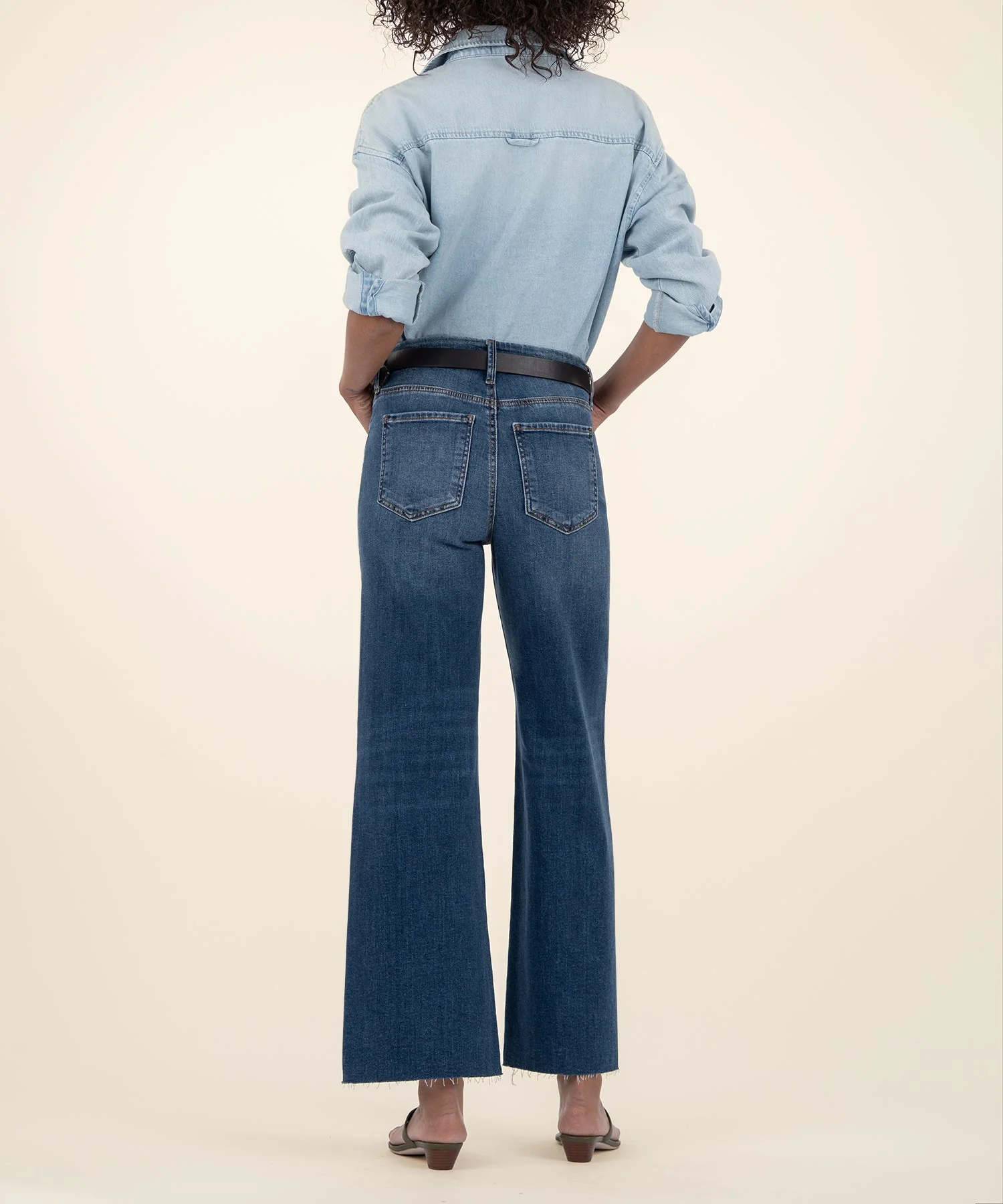 Meg High Rise Fab Ab Wide Leg Raw Hem, Long - Image 3