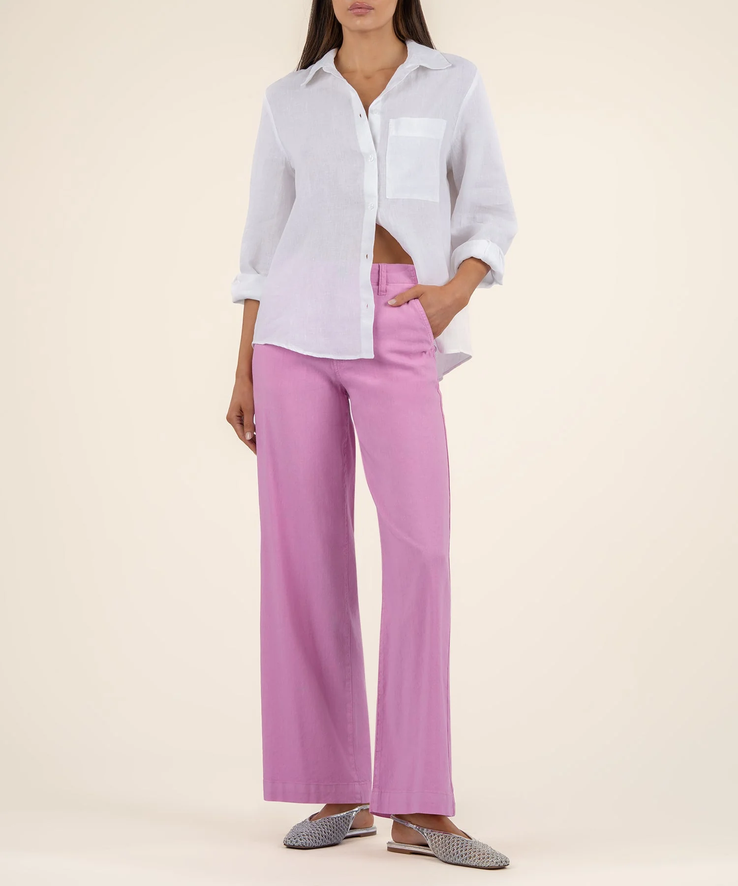 Meg Linen High Rise Wide Leg Pants - Image 15