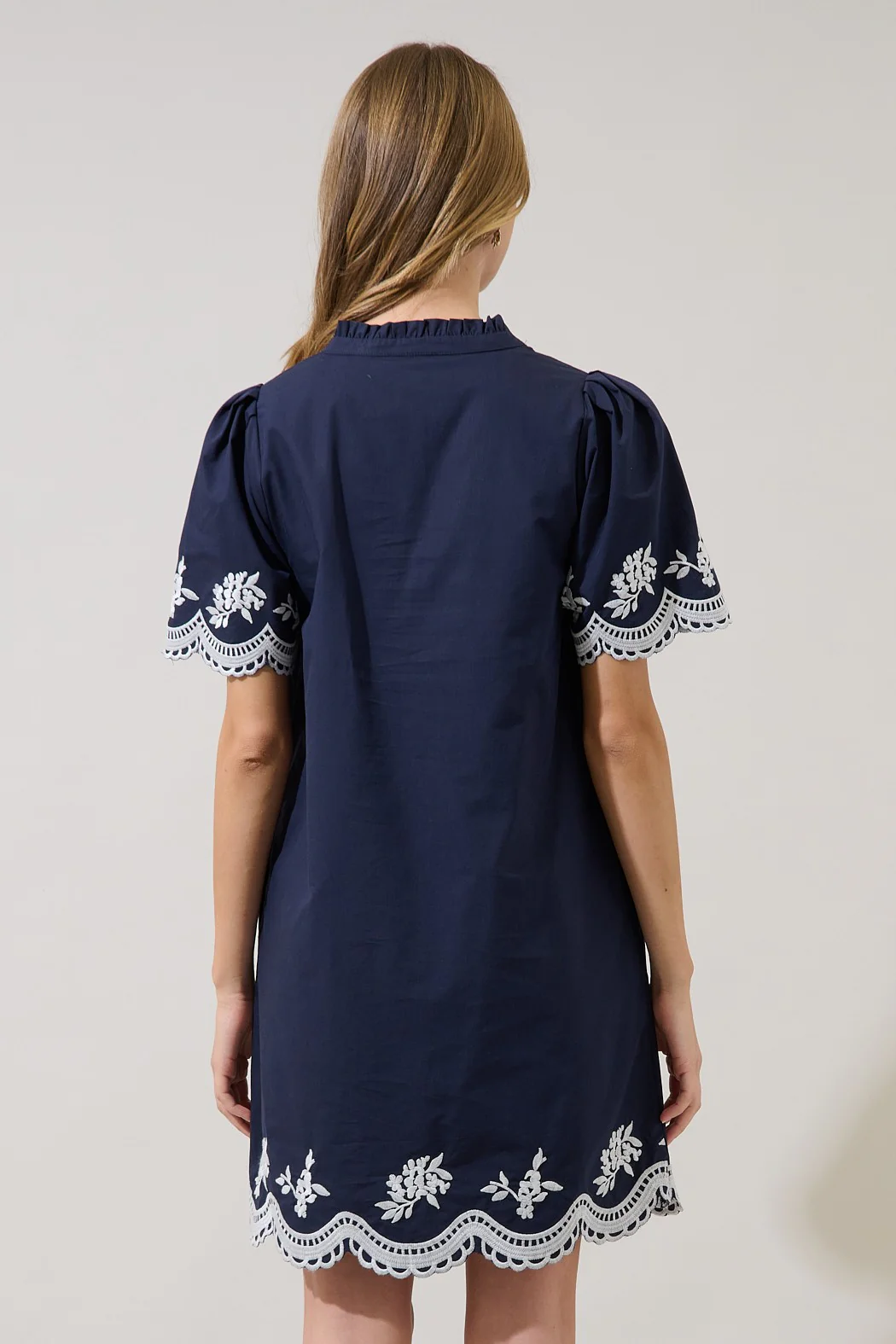 Melania Embroidered Shift Mini Dress - Image 4