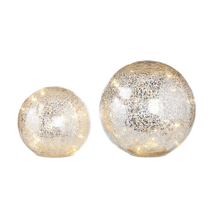 Mercury Glass Lighted Ball