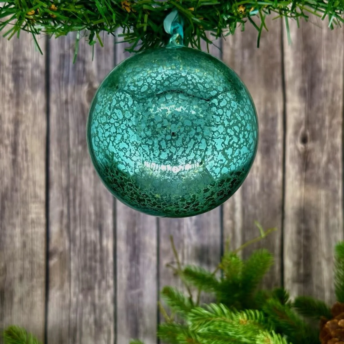 Mercury Glass Ornament Hand Blown Top - Image 2
