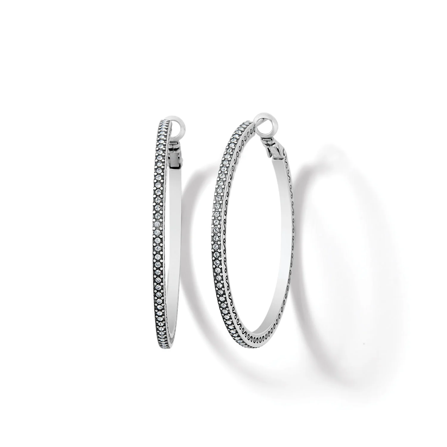 Meridian Thin Large Hoop Earrings - Image 2