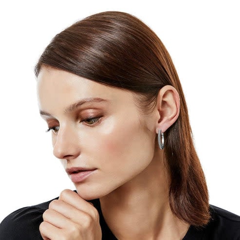Meridian Thin Small Hoop Earrings - Image 2