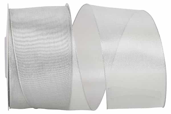 Mesh Classic Wired Edge Ribbon - Silver