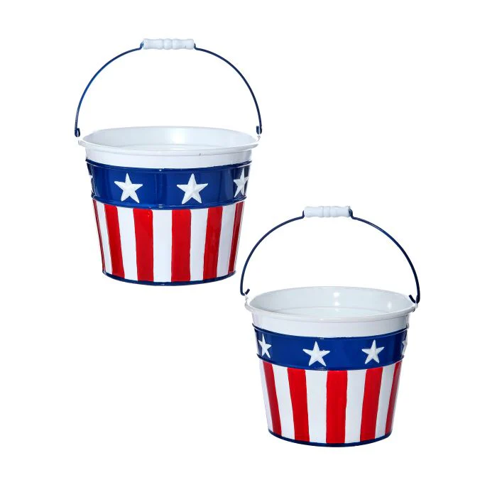 Met Stars & Stripes Handle Bucket - Sold Individually
