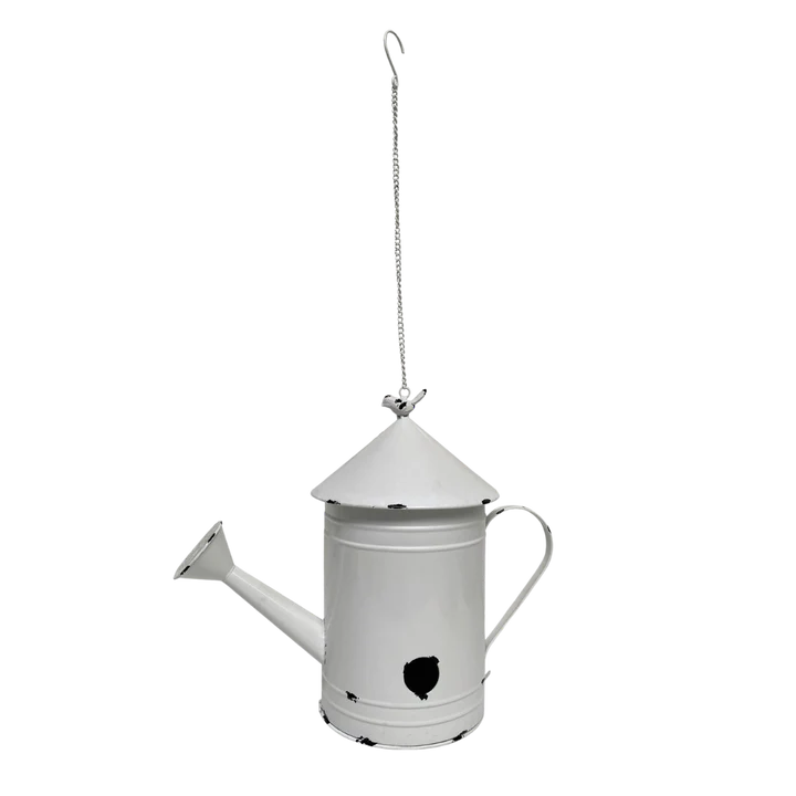 Metal Birdhouse With Watering Can Shape