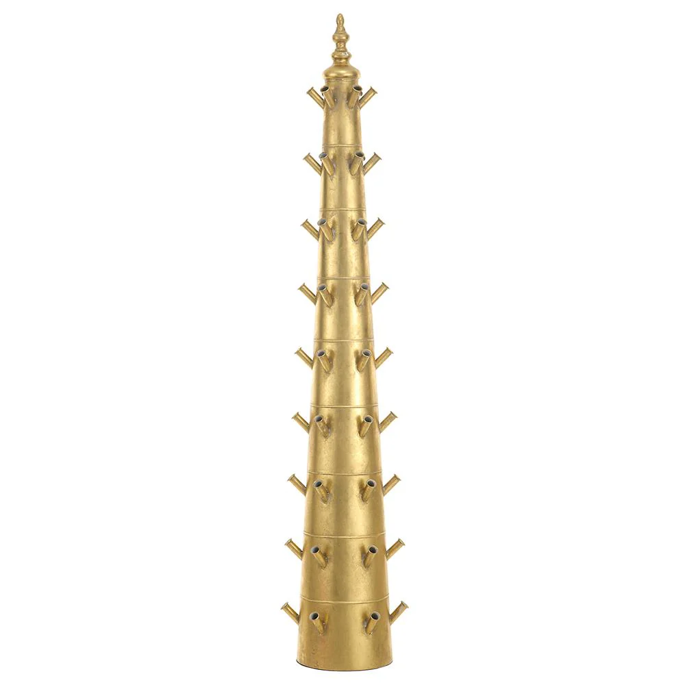 Metal Tulip Planter  Gold Antique
