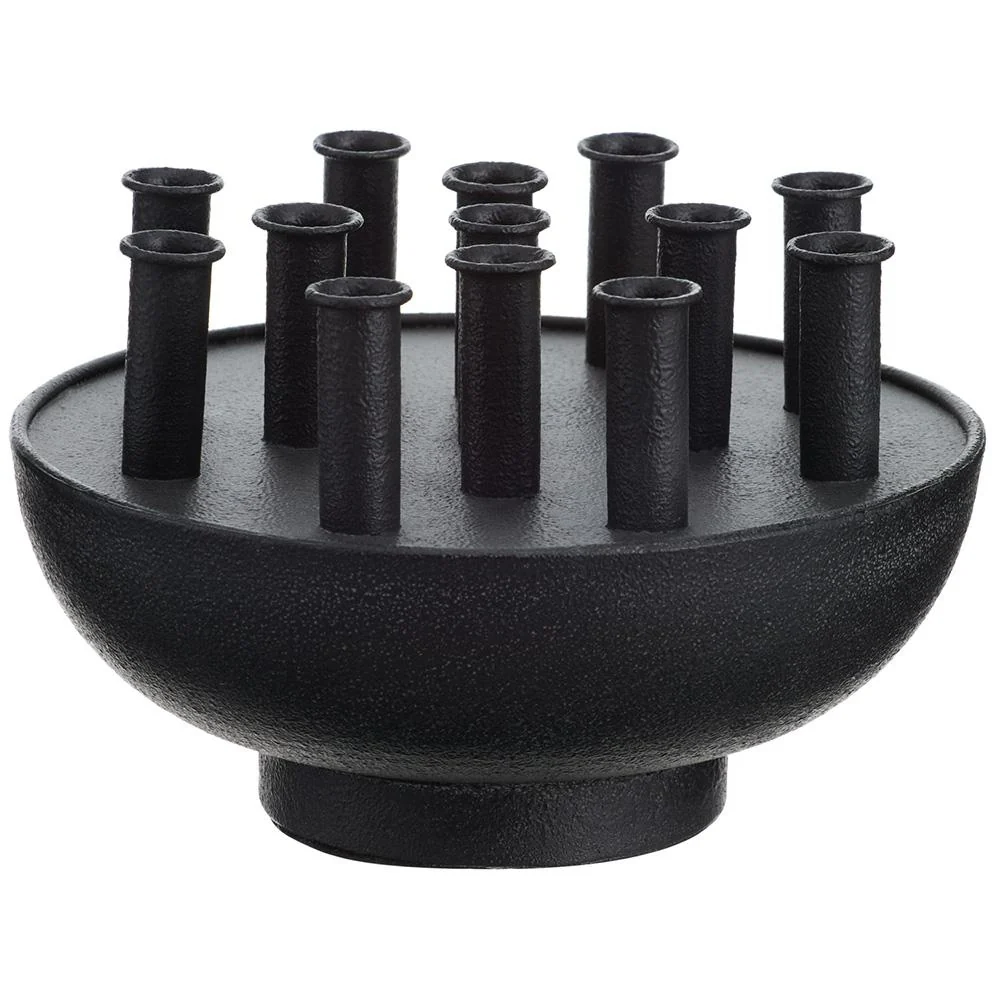 Metal Tulip Vase Matte Black Large