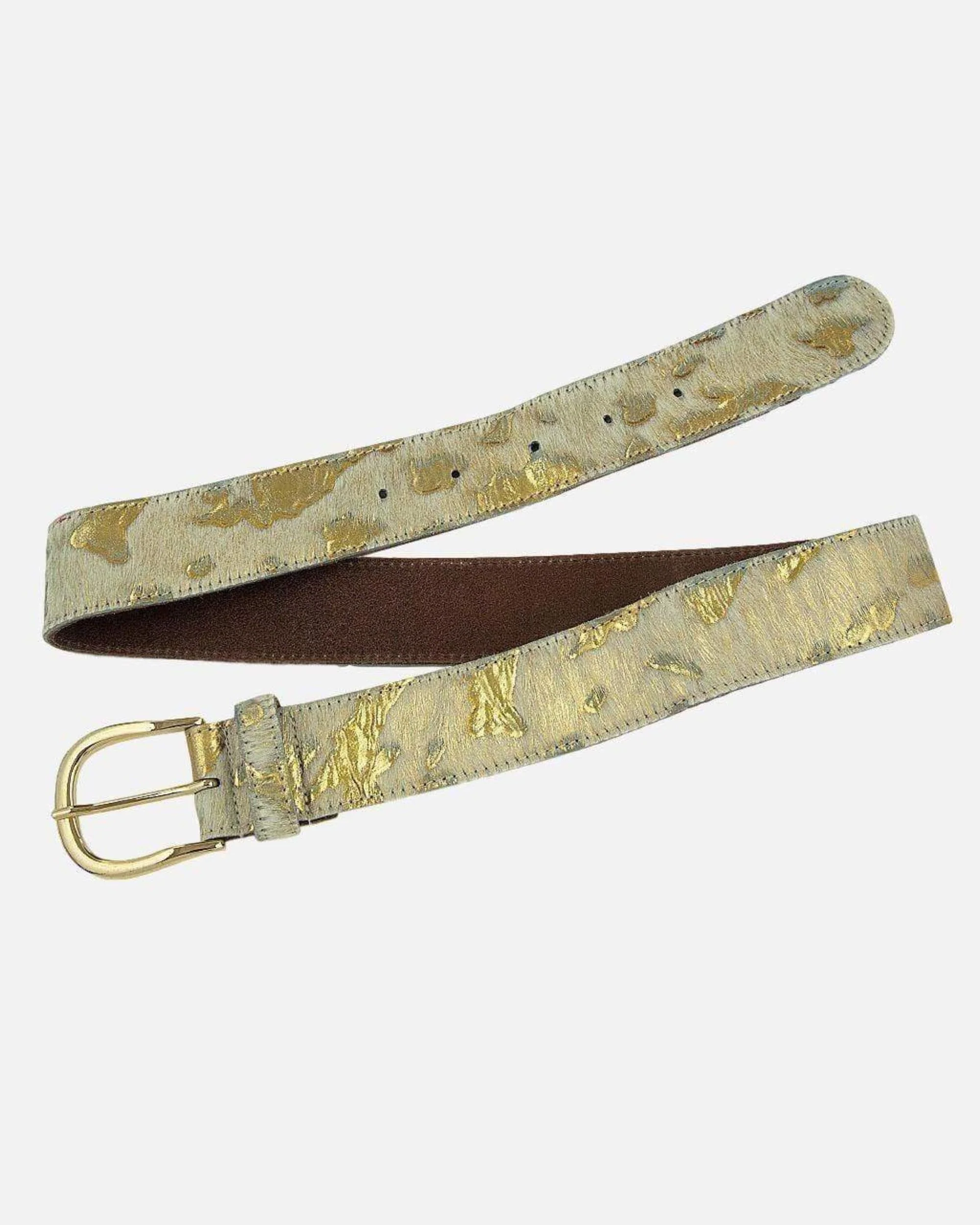 Metallic Calf Hair Leather Belt - Image 4