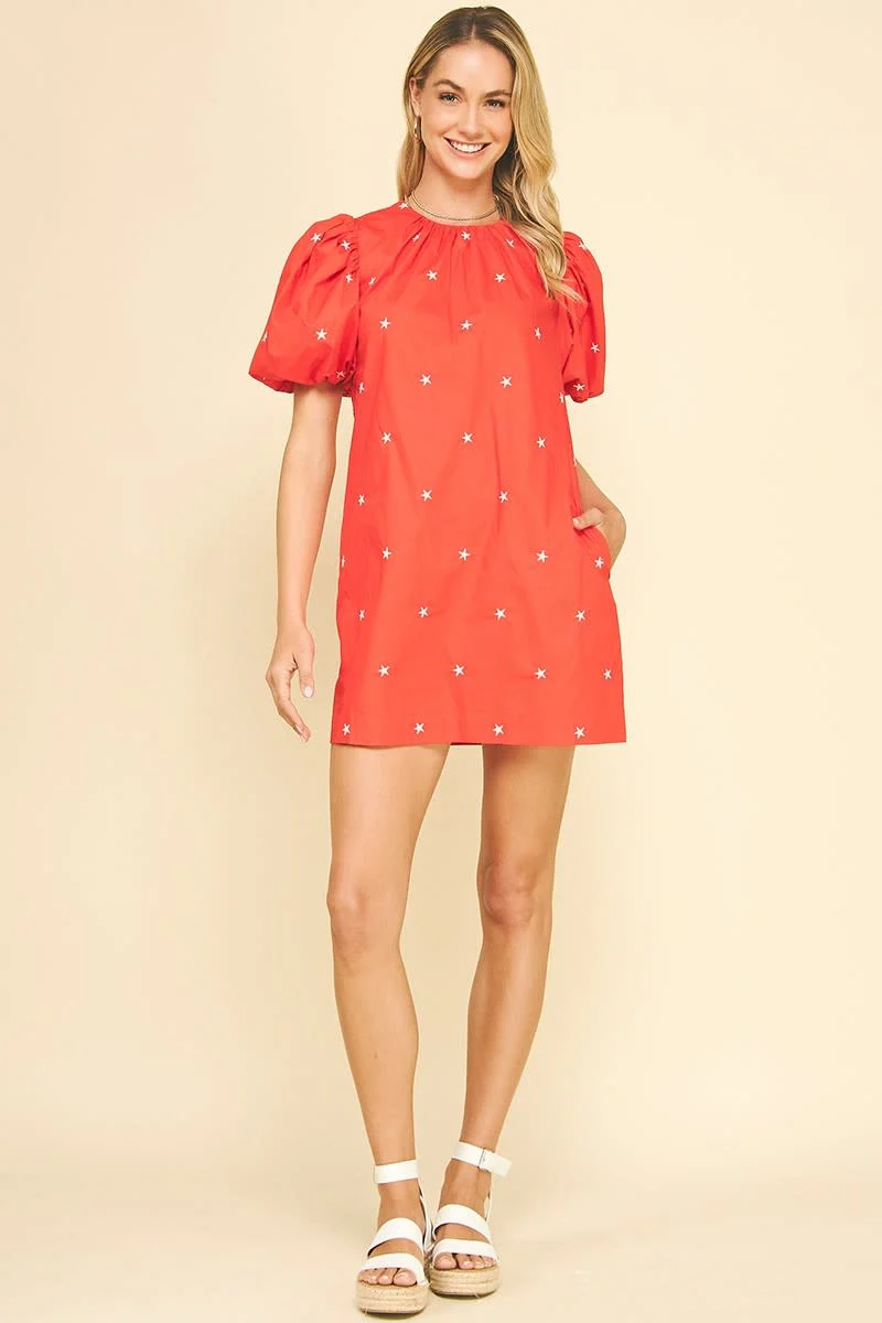 Miggy Star Embroidered Mini Dress - Image 6