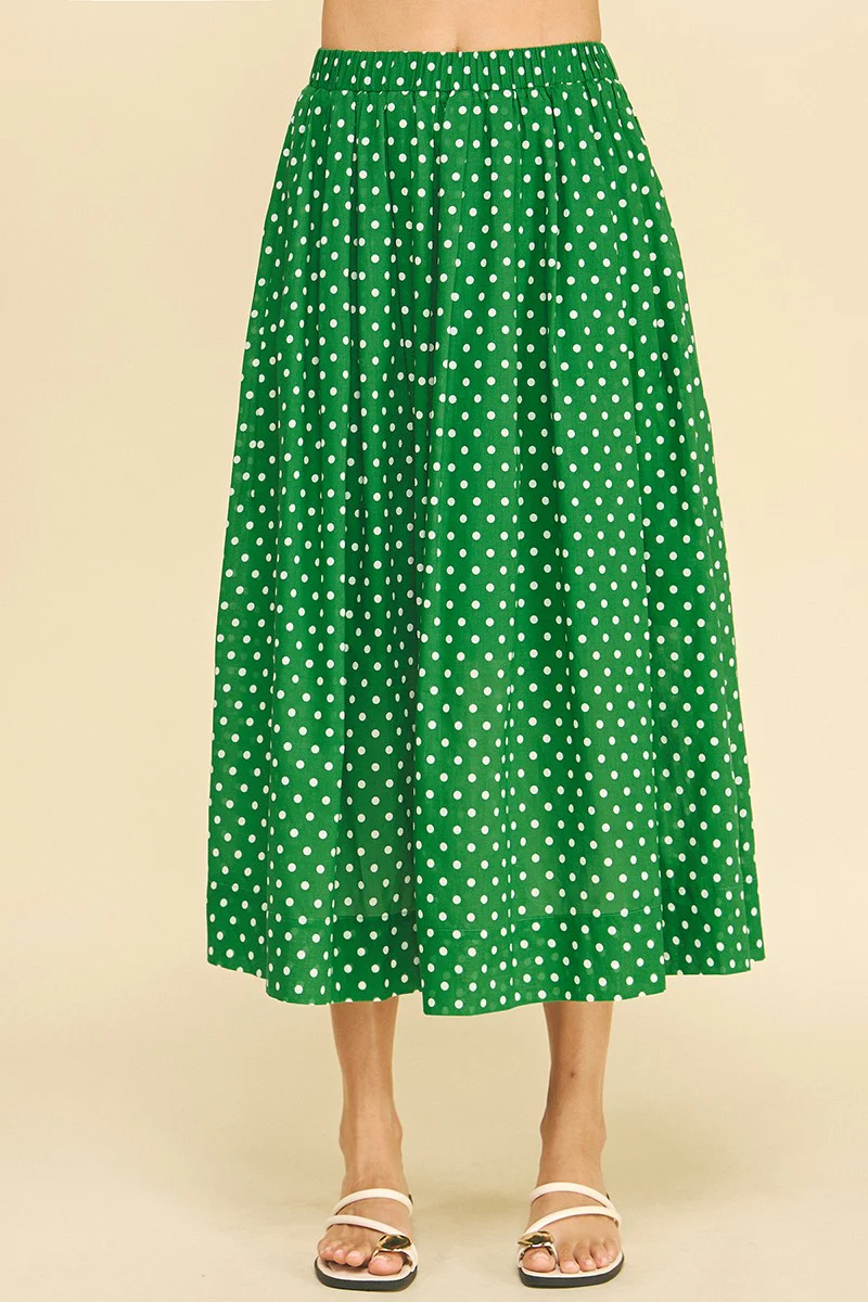 Mila Polka Dot Midi Skirt