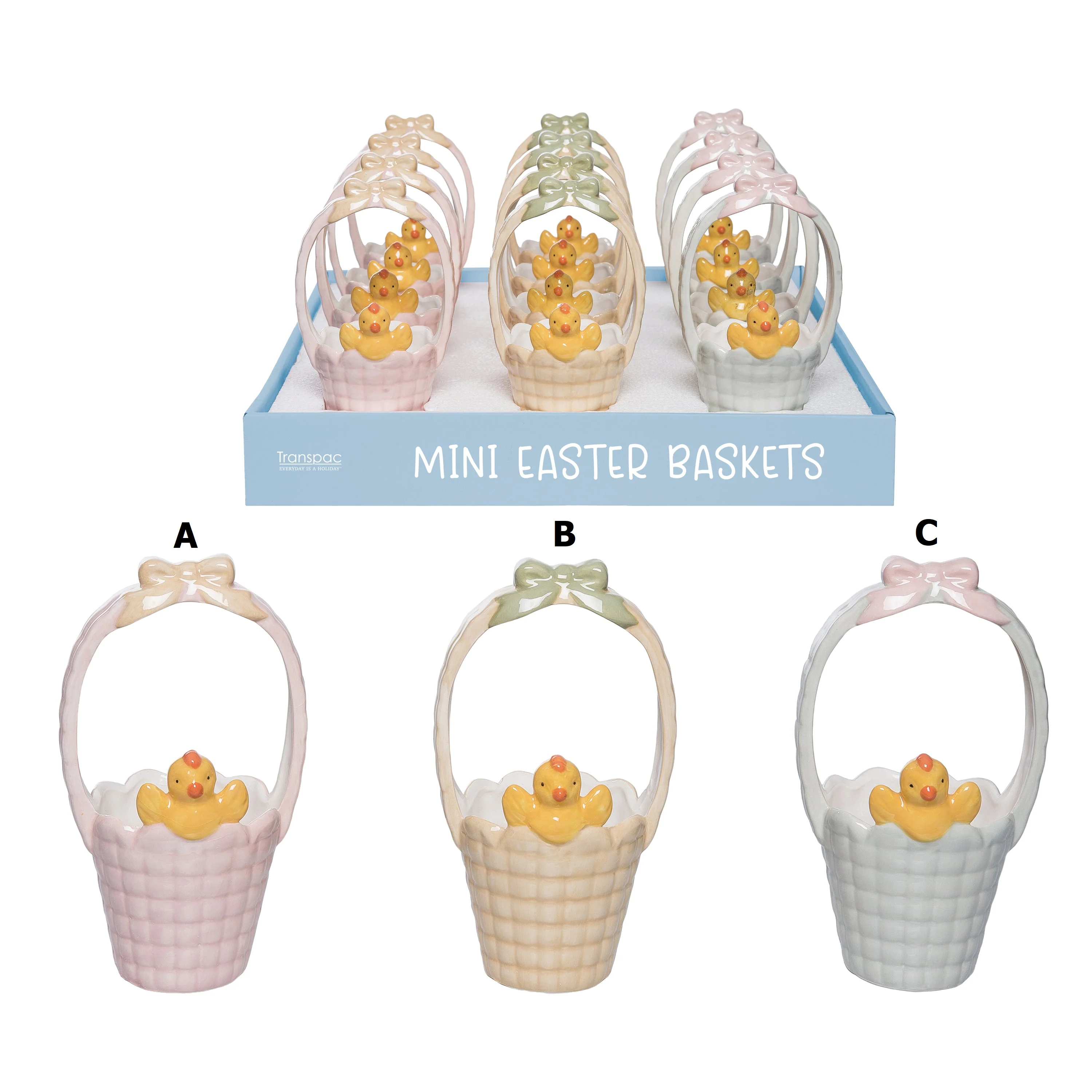 Mini Dol Easter Basket With Chick - Sold Individually