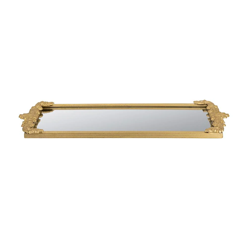 Mirror Tray w/ Gold Frame & Intricate Floral - Image 3