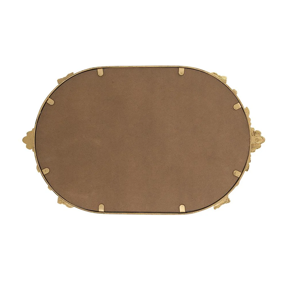 Mirror Tray with Gold Iron Frame Intricate Floral - Image 4