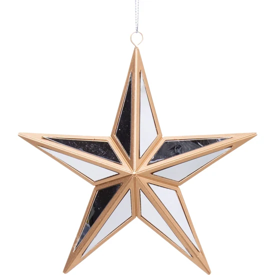 Mirrored Chunky Star Orn Matte Gold Plastic Frame