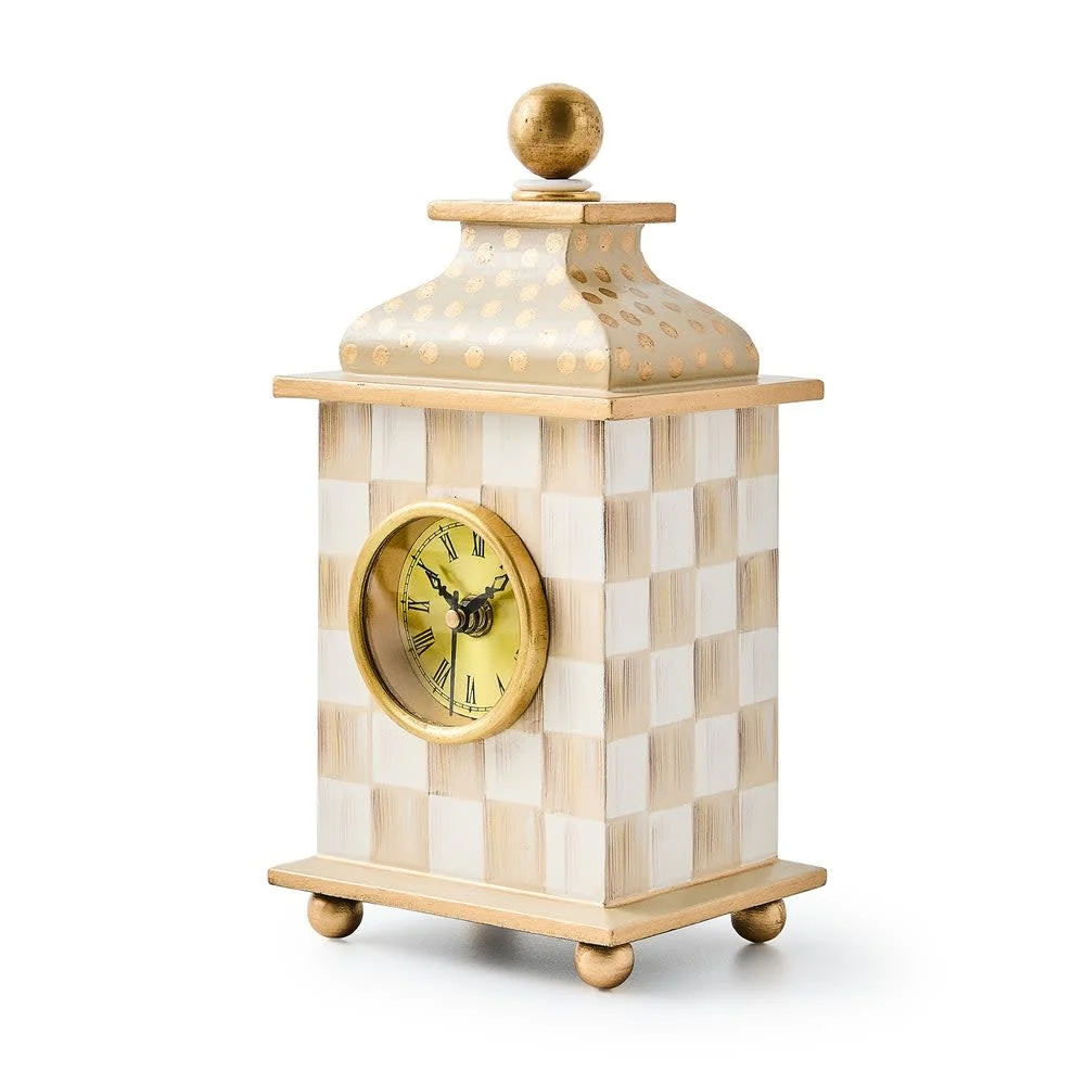 Mocha Check Desk Clock - Image 2