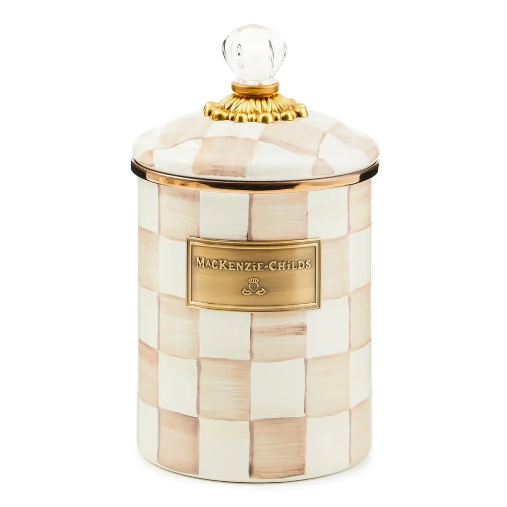 Mocha Check Medium Canister
