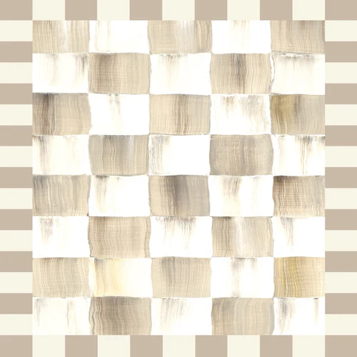 Mocha Checkered 2’ X 3’ Washable Rug