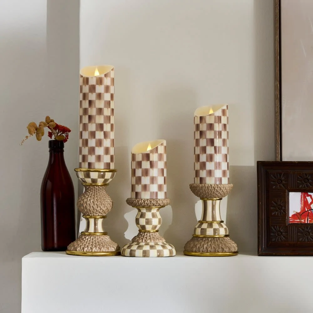 Mocha Pillar Candle Holder - Sold Individually - Image 3