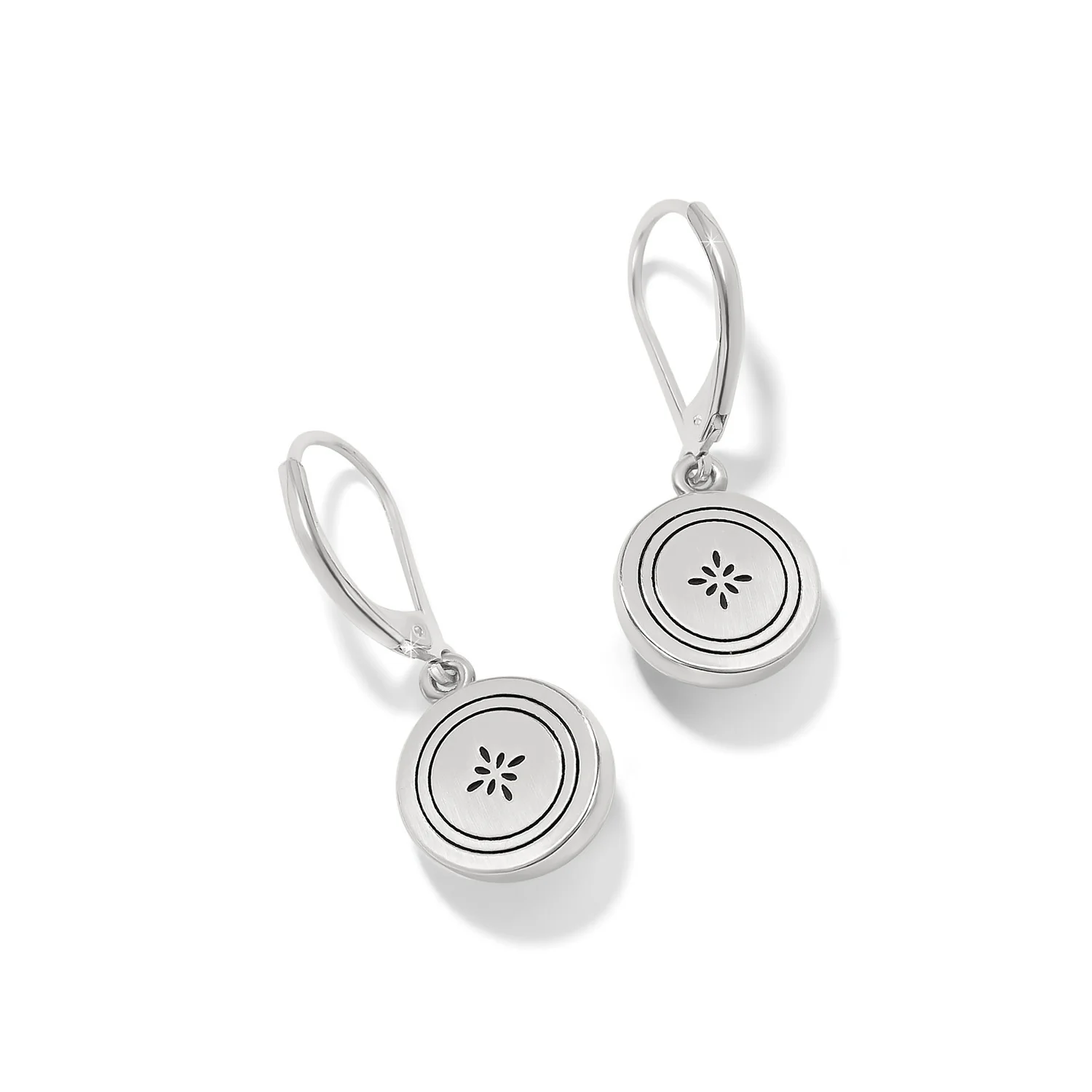 Mosaic Round Mini Leverback Earrings - Image 2
