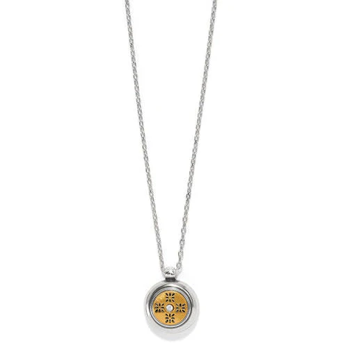Mosaic Round Two Tone Mini Necklace - Image 4