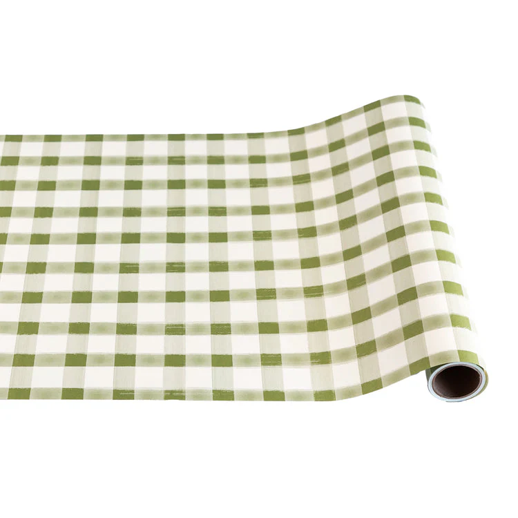 Moss Painted Check Runner