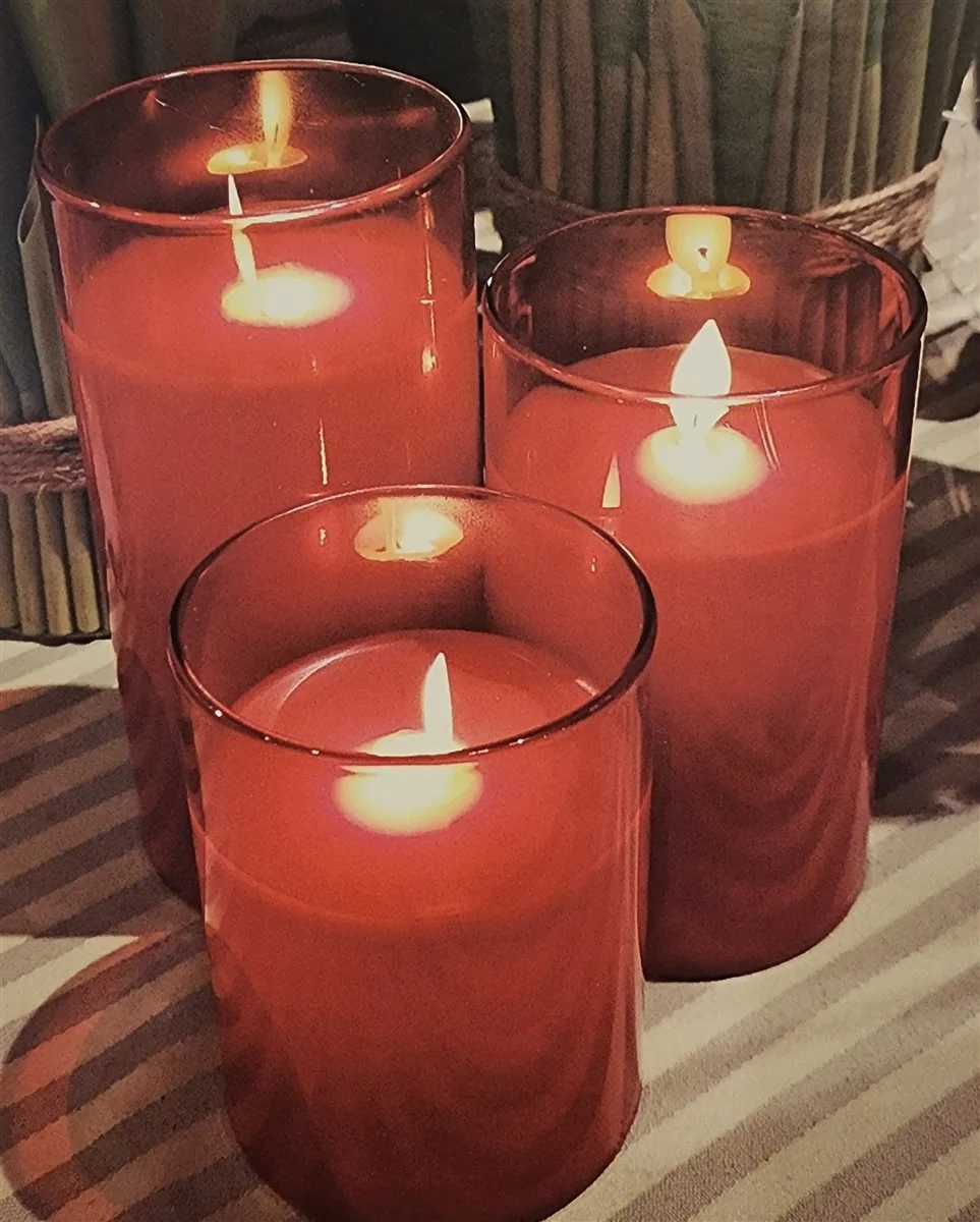 Moving Flame LED Glass Pillar - Sold Individually - Image 2