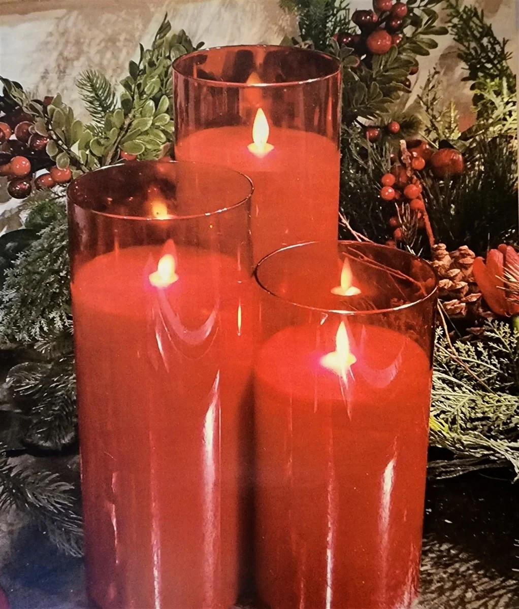 Moving Flame LED Glass Pillar - Sold Individually - Image 3
