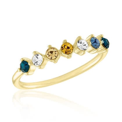Multi Color Floating Gold Layers Ring