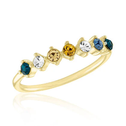 Multi Color Floating Gold Layers Ring - Image 4