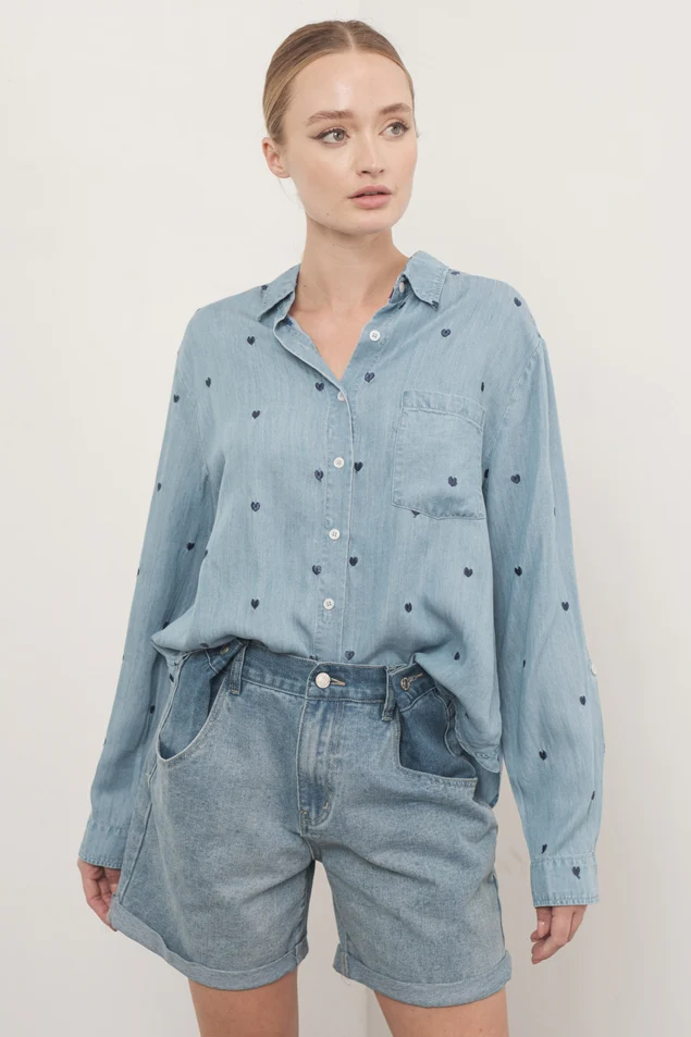 Naomi Oversized Chambray Heart Shirts - Image 6