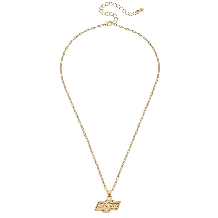 Oklahoma State Cowboys 24K Gold Plated Pendant Necklace - Image 2
