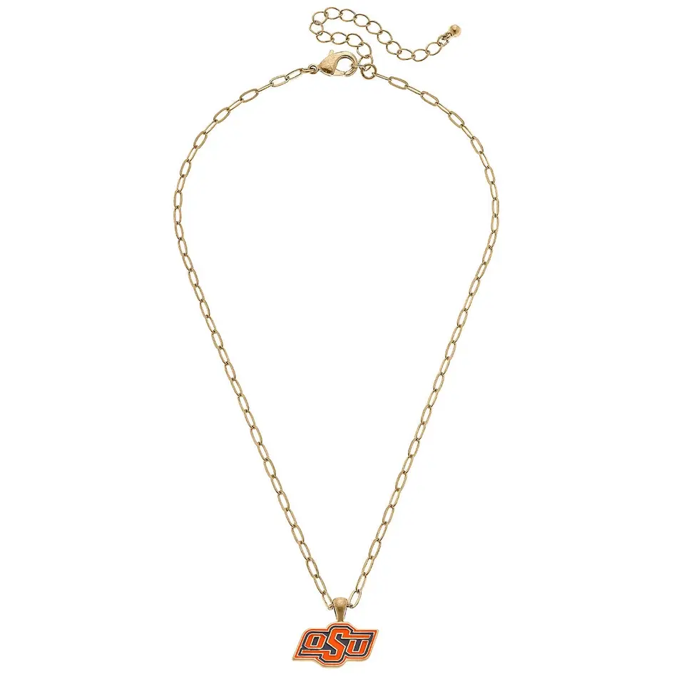 Oklahoma State Cowboys Enamel Pendant Necklace - Image 2