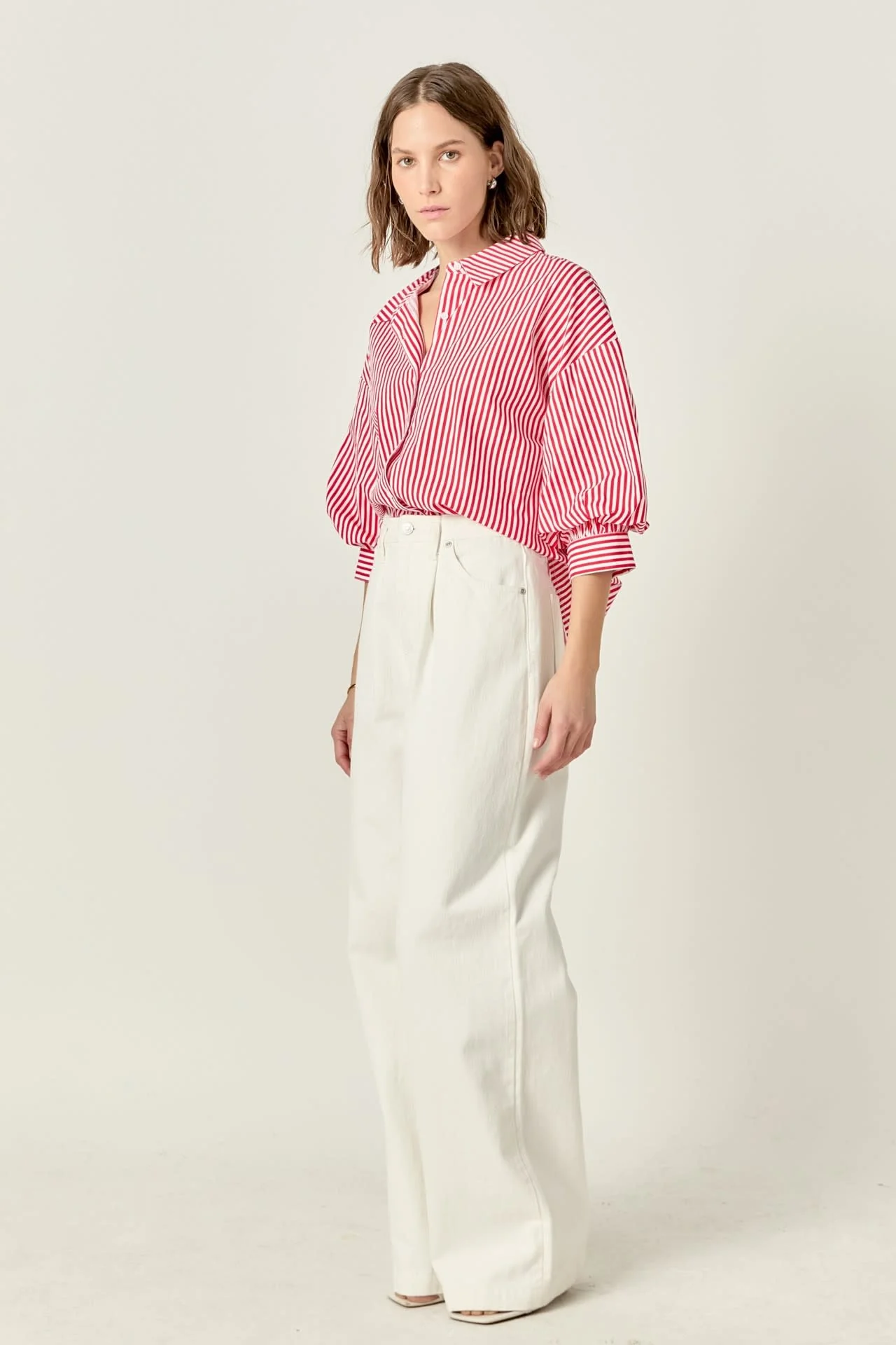 Olivia Striped Balloon Sleeves Shirt - Image 2