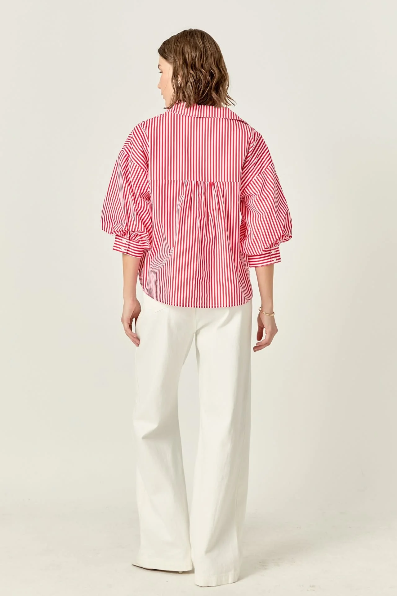 Olivia Striped Balloon Sleeves Shirt - Image 3