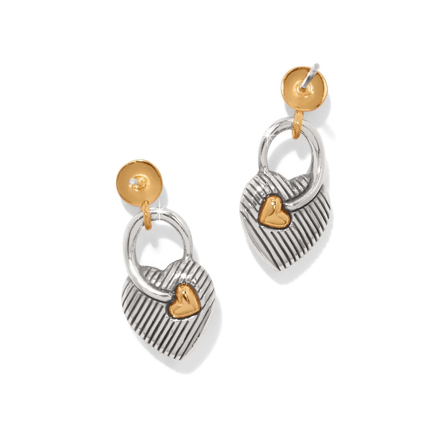 One Heart Post Drop Earrings - Image 2