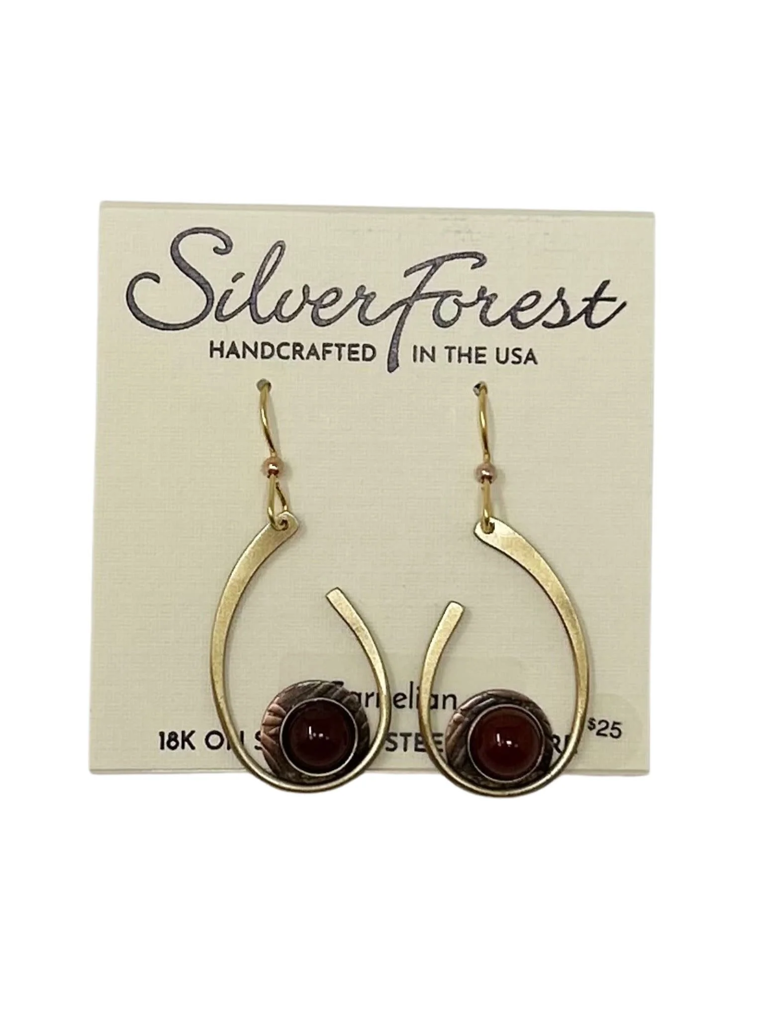 Open Curl with Stone Earrings