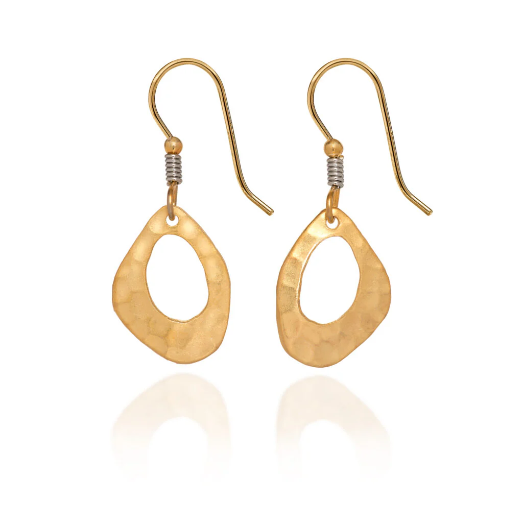 Open Shape and Wire Wrap Earrings