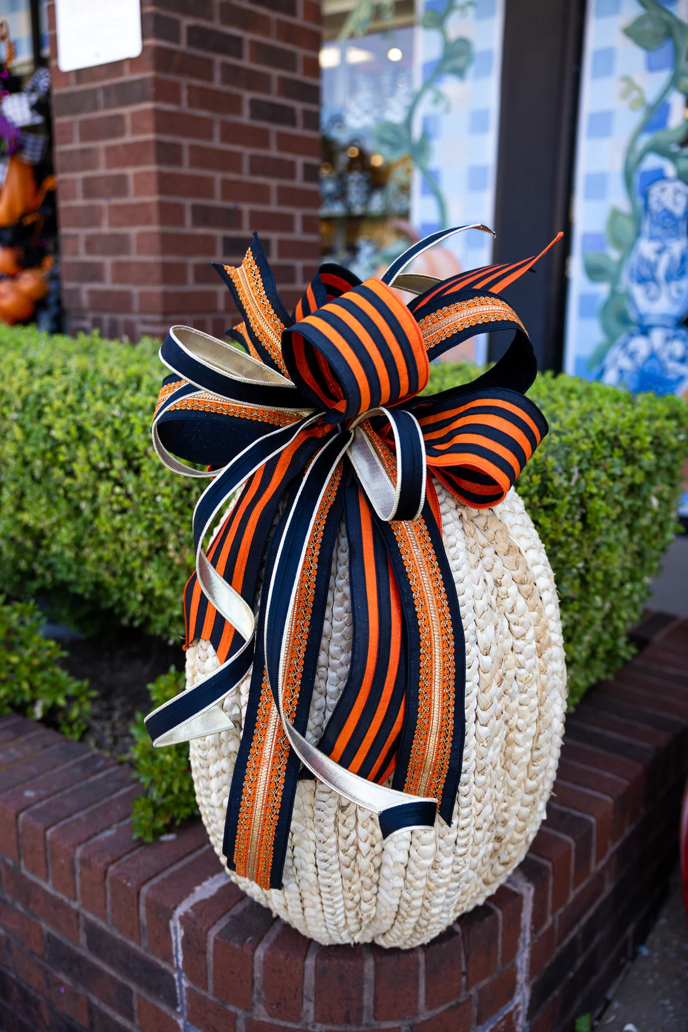 Orange & Black Striped Bow - Image 4