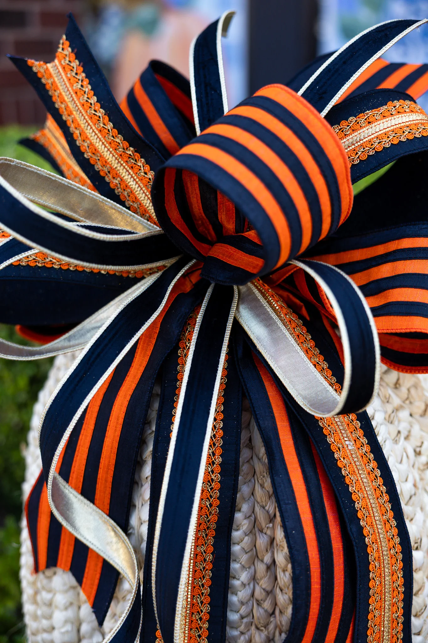Orange & Black Striped Bow - Image 8