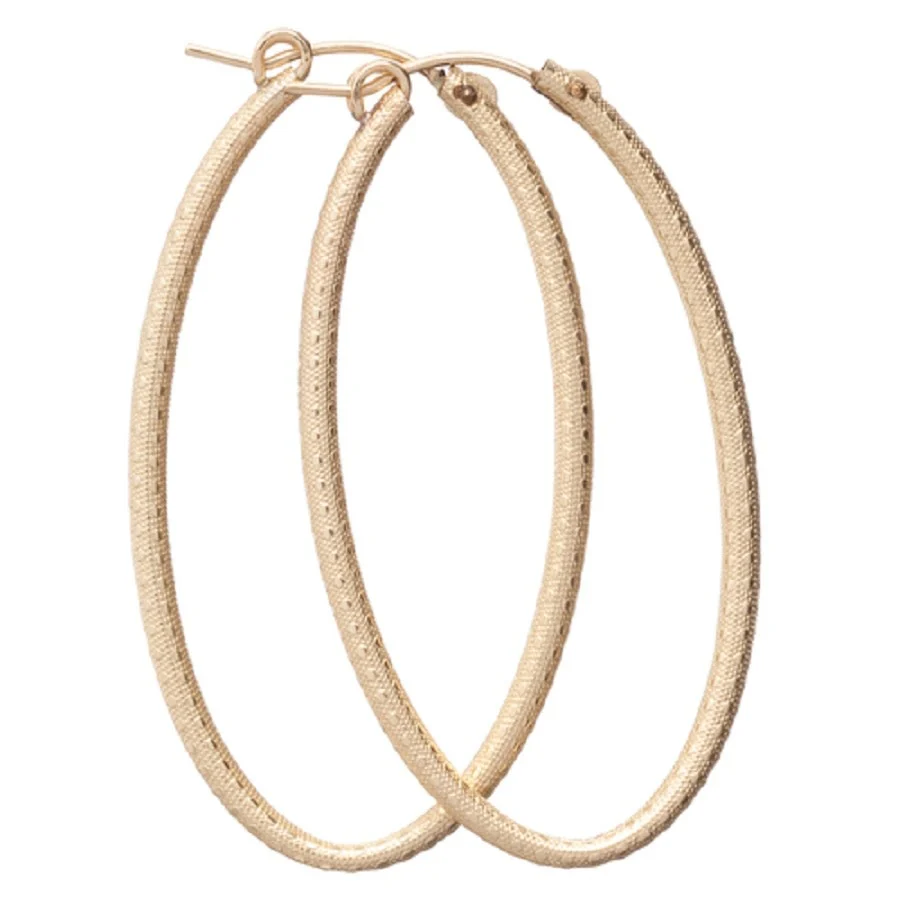 Oval Gold 2" Hoop - Textured