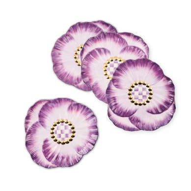 Pansy Party Ceramic Dessert Plate - Sold Individually