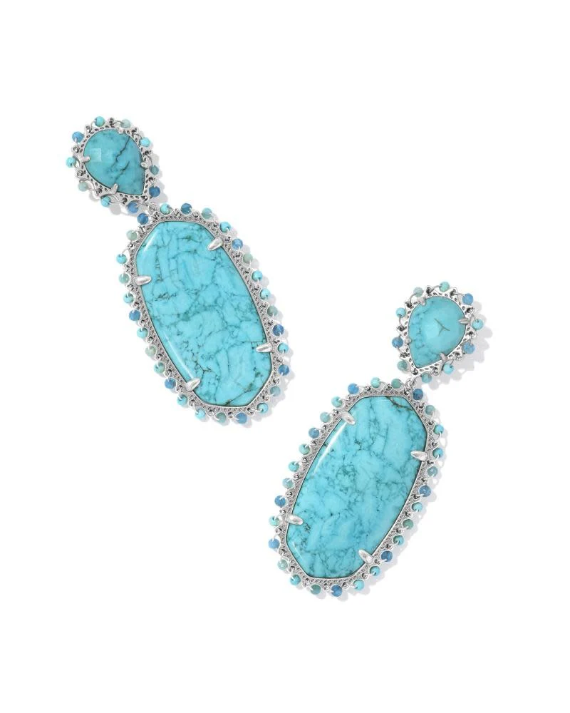 Parsons Silver Statement Earrings Turquoise