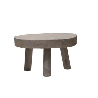 Paulownia Wood Pedestal, Grey Wash