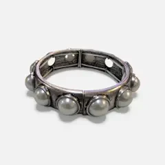 Pearl Stretch Cuff Bracelet - Image 2